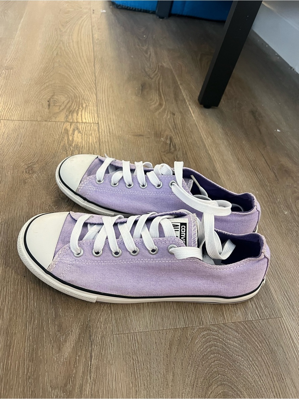 NEW Converse Low Top Canvas Sneakers in Light Purple and White
